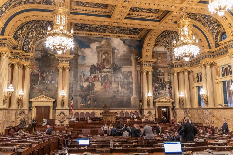 The state house floor inside the Capital building in Harrisburg, Pa. (Kimberly Paynter/WHYY)