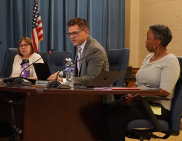 Ross Whiting, Cheltenham School District director, speaks at a school board meeting